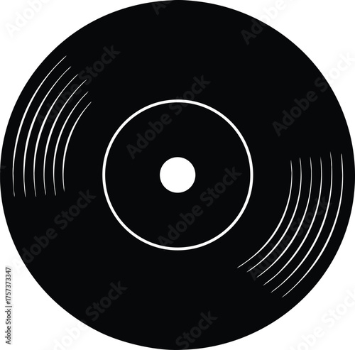 Vinyl record silhouette vector illustration
