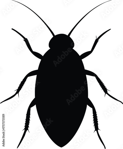 Pest control cockroach silhouette graphic