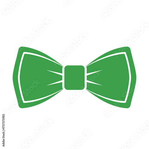 Illustration of a green bow tie for formal wear and fashion accessories