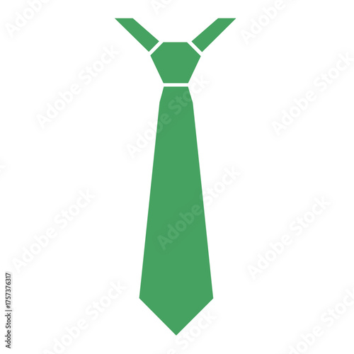 Illustration of isolated green necktie in simple flat vector design for fashion concepts