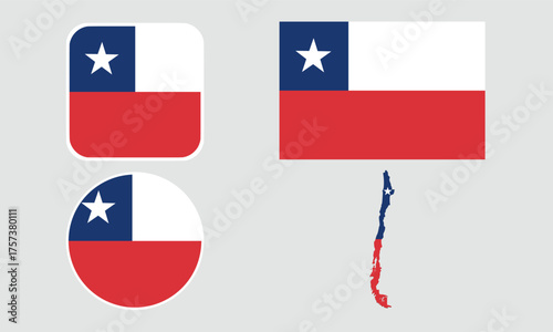 Chile Flag Icon Set. Round, Square, Rectangular, and Map Shapes. Ideal for presentations, infographics, apps, and web design. Free Download Chile Flag Icon Set. Round, Square, Rectangular, and Map Shapes. Ideal for presentations, infographics, apps, and web design. - GFXLoad
