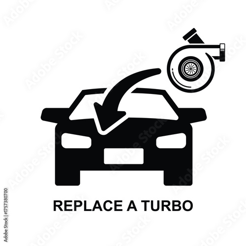 Replace a turbo icon isolated on background vector illustration. Non AI generate.