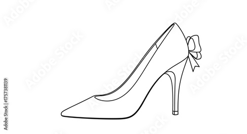 Elegant pointed toe stiletto pump with a delicate bow accent.