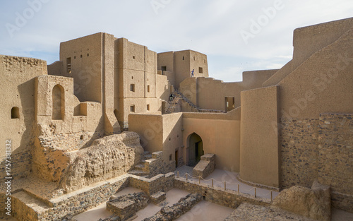 Bahla Fort Mud-Brick Walls in Sunlight, Nizwa, Oman