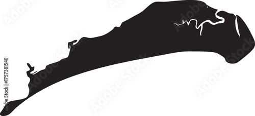 Kiawah Island Shape Map Silhouette South Carolina
