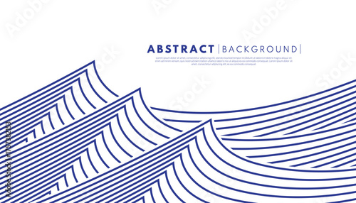 Blue ocean wave lines pattern background. Japanese style concept. Vector illustration.