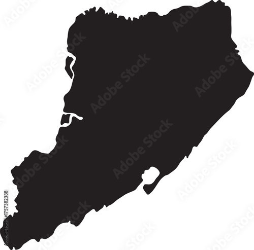 Staten Island Isolated Map Silhouette