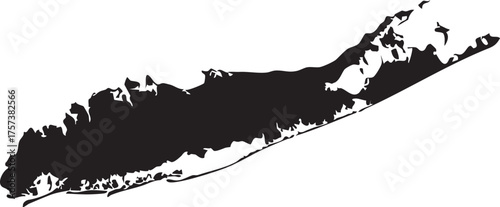 Long Island Map Silhouette Isolated