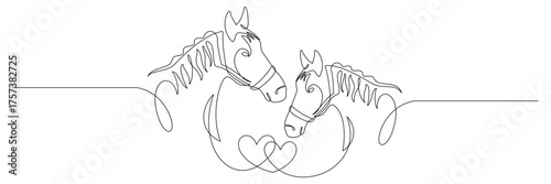 continuous line drawing of a horse vector.eps