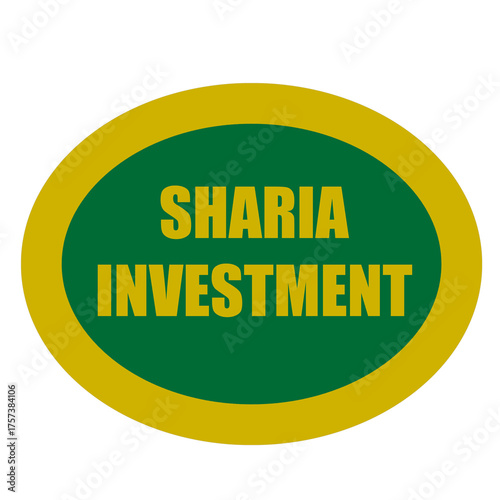 Text “Sharia Compliant” in gold letters on a green background symbolizing ethical Islamic finance and lawful investment. Ideal for financial institutions, Islamic banking, and business promotion.