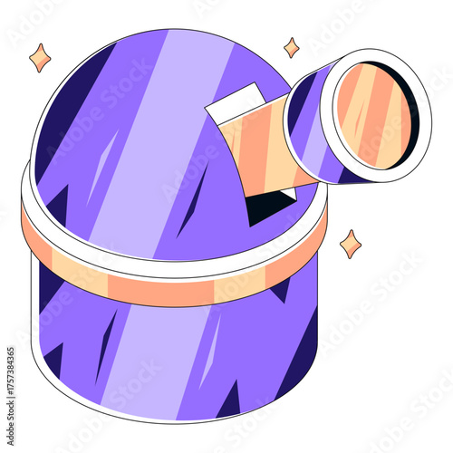 Editable design illustration of observatory building