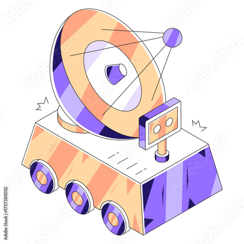 A unique design illustration of lunar rover