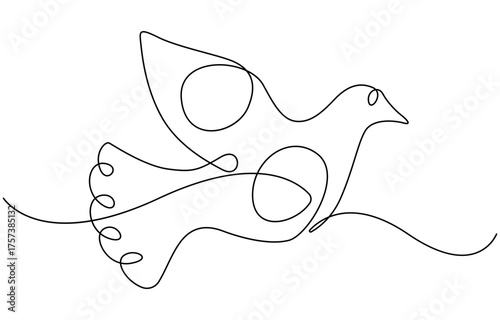 pigeon one continuous line drawing.