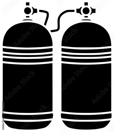 oxygen illustration medical silhouette gas logo tank icon equipment outline air cylinder treatment compressed hospital pressure o2 respiratory steel shape flammable vector graphic background