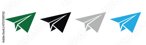 “Send Message & Direct Message Icon Set – Paper Plane Collection for Social Media, Email, and DM Symbols”Web