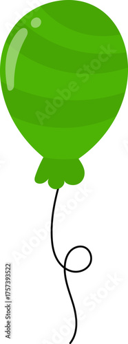 Green Balloon Party Decoration Vector
