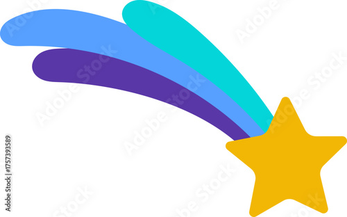 Shooting Star Vector with Rainbow Trail