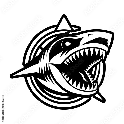 Set of Glyph Style Wild Shark Icons 
