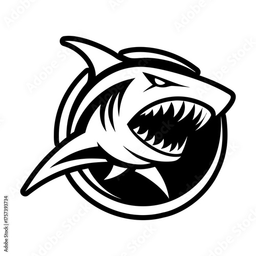 Set of Glyph Style Wild Shark Icons 
