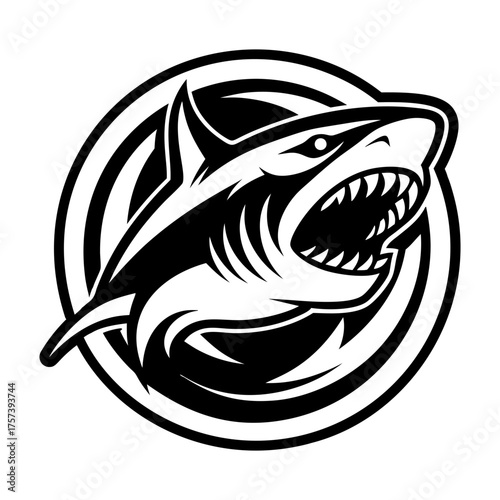 Set of Glyph Style Wild Shark Icons 
