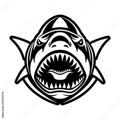 Set of Glyph Style Wild Shark Icons 
