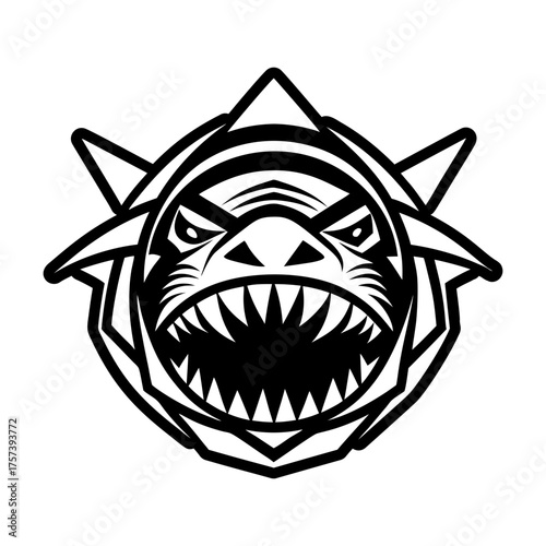 Set of Glyph Style Wild Shark Icons 
