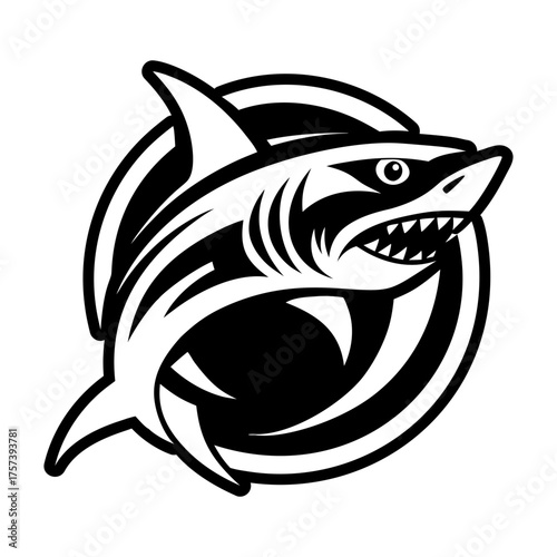 Set of Glyph Style Wild Shark Icons 
