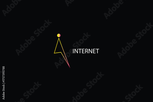 Letter i creative and simple modern cinematography business logo golden internet
