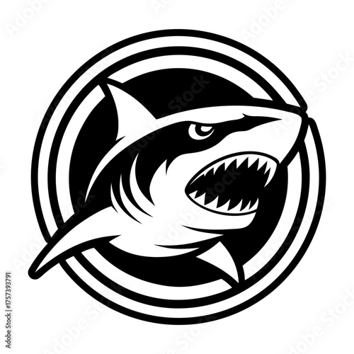 Set of Glyph Style Wild Shark Icons 
