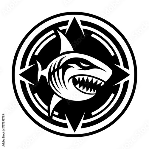 Set of Glyph Style Wild Shark Icons 
