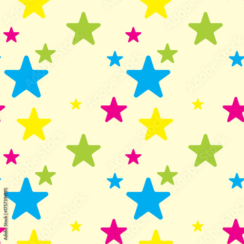 Vector illustration of colorful seamless pattern of stars design