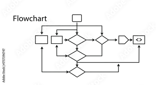 Flowchart diagram showing a process isolated on white background