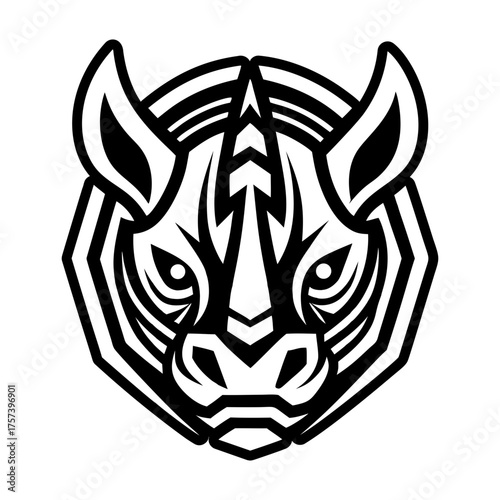 A filled style icon representing a rhino symbol