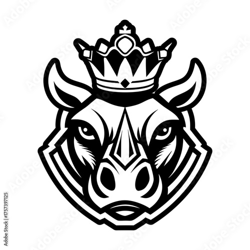 A filled style icon representing a rhino symbol
