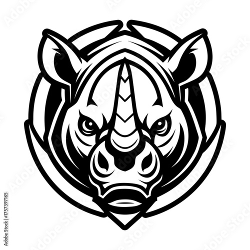 A filled style icon representing a rhinoceros mascot