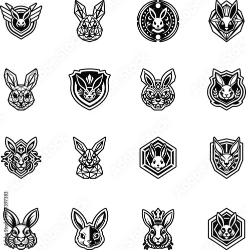 Collection of Glyph Style Rabbit Logos 


