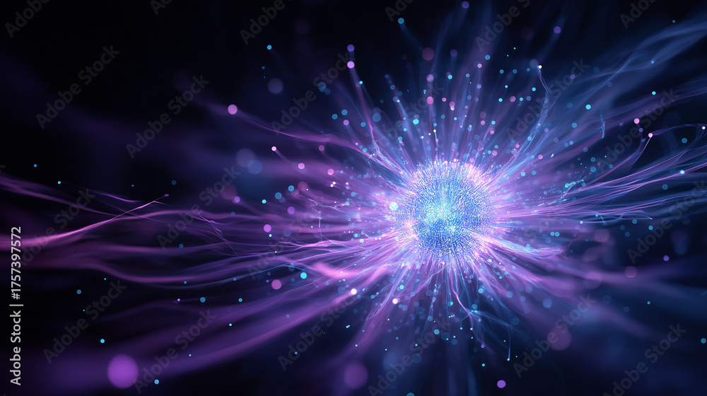 Naklejka premium Core Awakening: The Neural Network Pulse of Artificial Intelligence