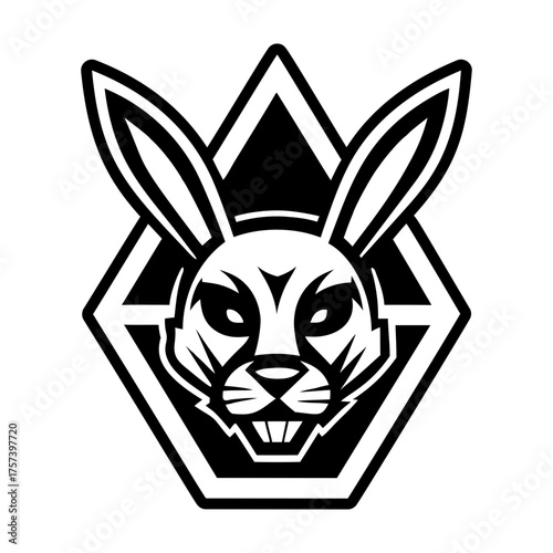 Glyph style icon showing a rabbit head
