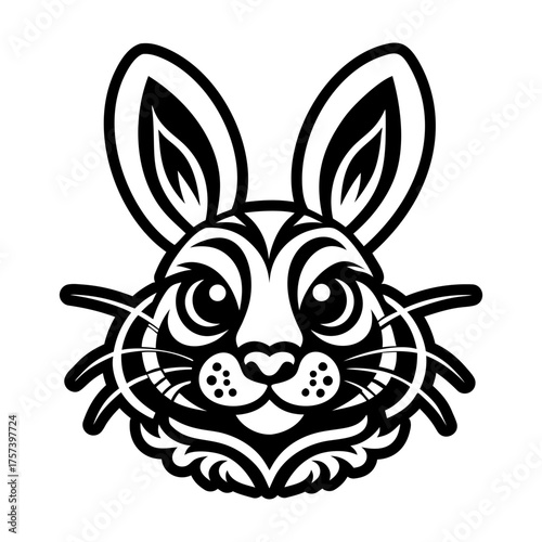 Glyph style icon showing a rabbit head