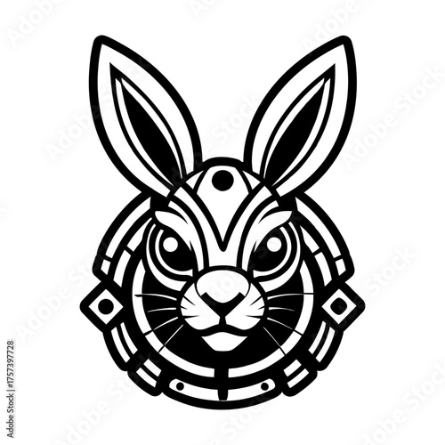 A glyph style icon showing a rabbit mascot