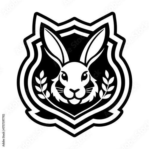 Glyph style icon showing a rabbit head