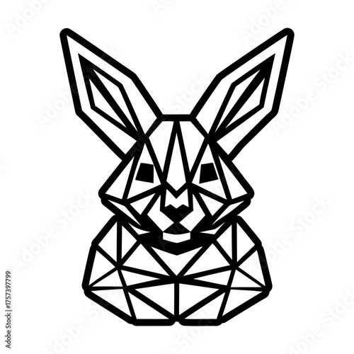 A glyph style icon showing a hare logo
