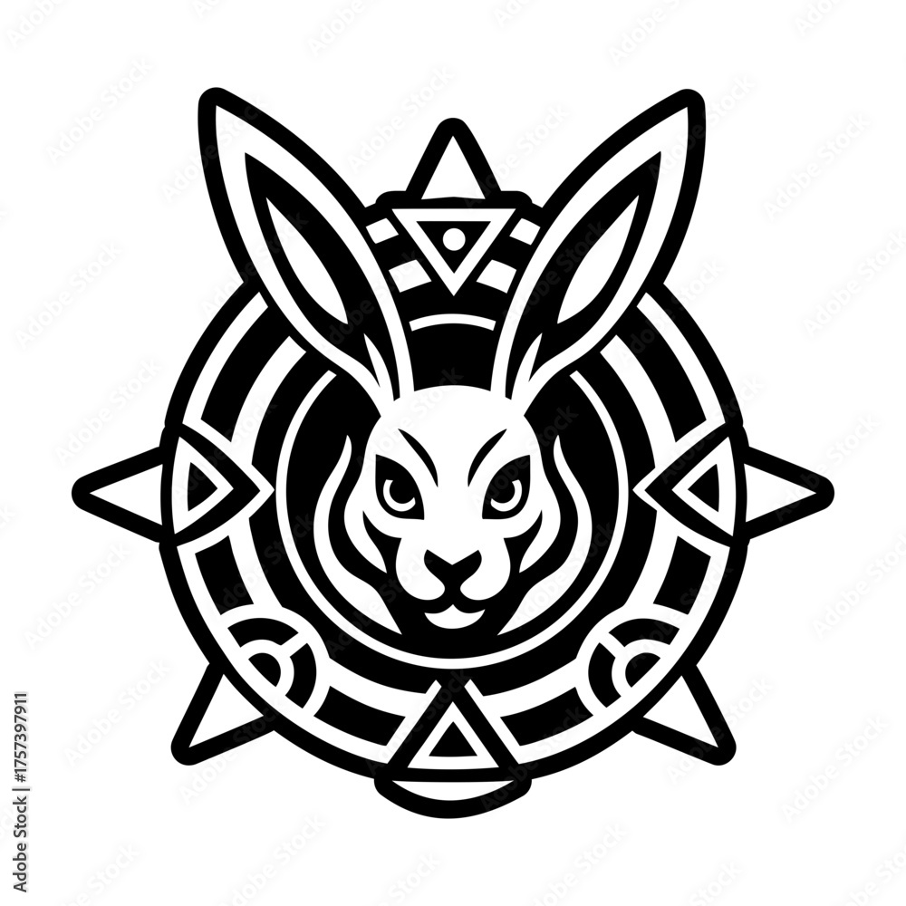 Fototapeta premium A glyph style icon showing a rabbit logo