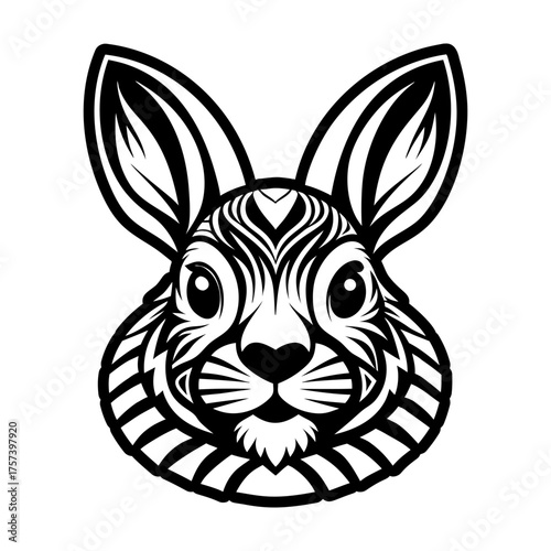 A solid style icon depicting a rabbit face