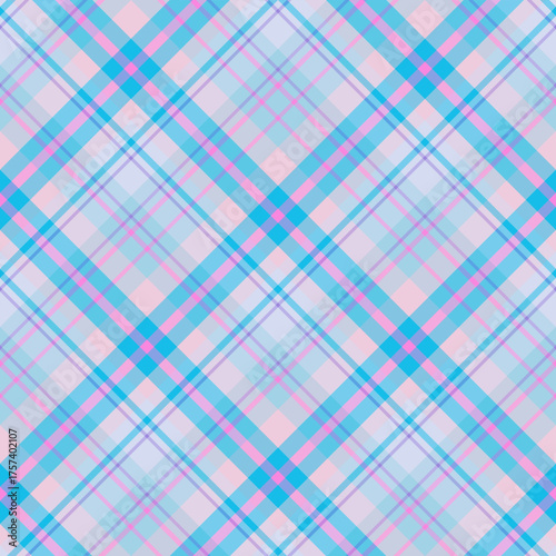 Seamless pattern with glorious blue, pink and violet colors for plaid, fabric, textile, clothes, tablecloth and other things. Vector image. 2
