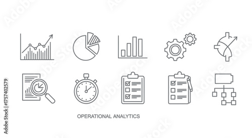 Hand drawn icons for business analytics data visualization strategy and planning vector