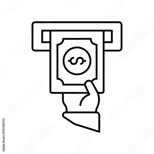 Withdraw thinline icon , vector, pixel perfect, illustrator file 
