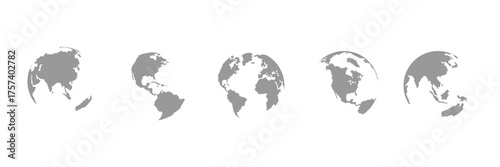 Globe icons set. Planet earth symbol collection.  earth globe silhouette icon on white background . eps 10