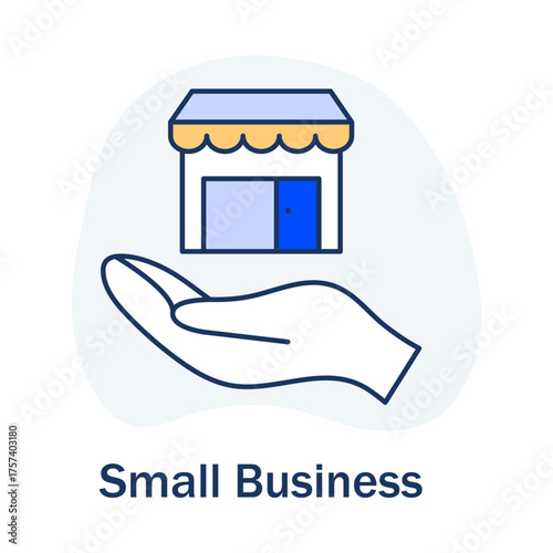 Shop Local Symbol - Community Business - Startup Enterprise - Vector - Commerce Growth
