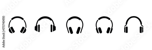 headphones vector silhouette icon . Headphone, Headset, or Earphone Element Design Music Audio Vector Icon  . eps 10 